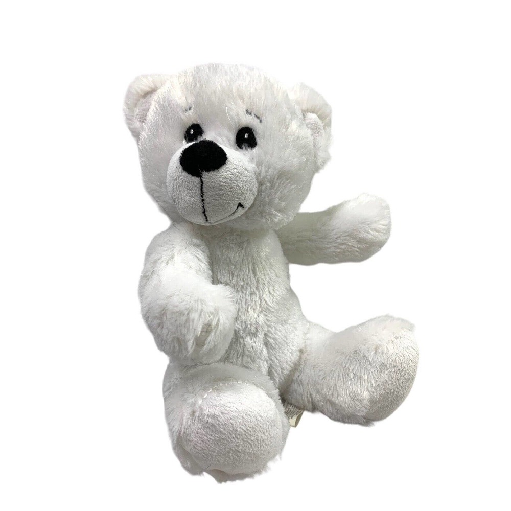 2011 Progressive Plush White Teddy Bear Stuffed Animal Toy 12" Soft